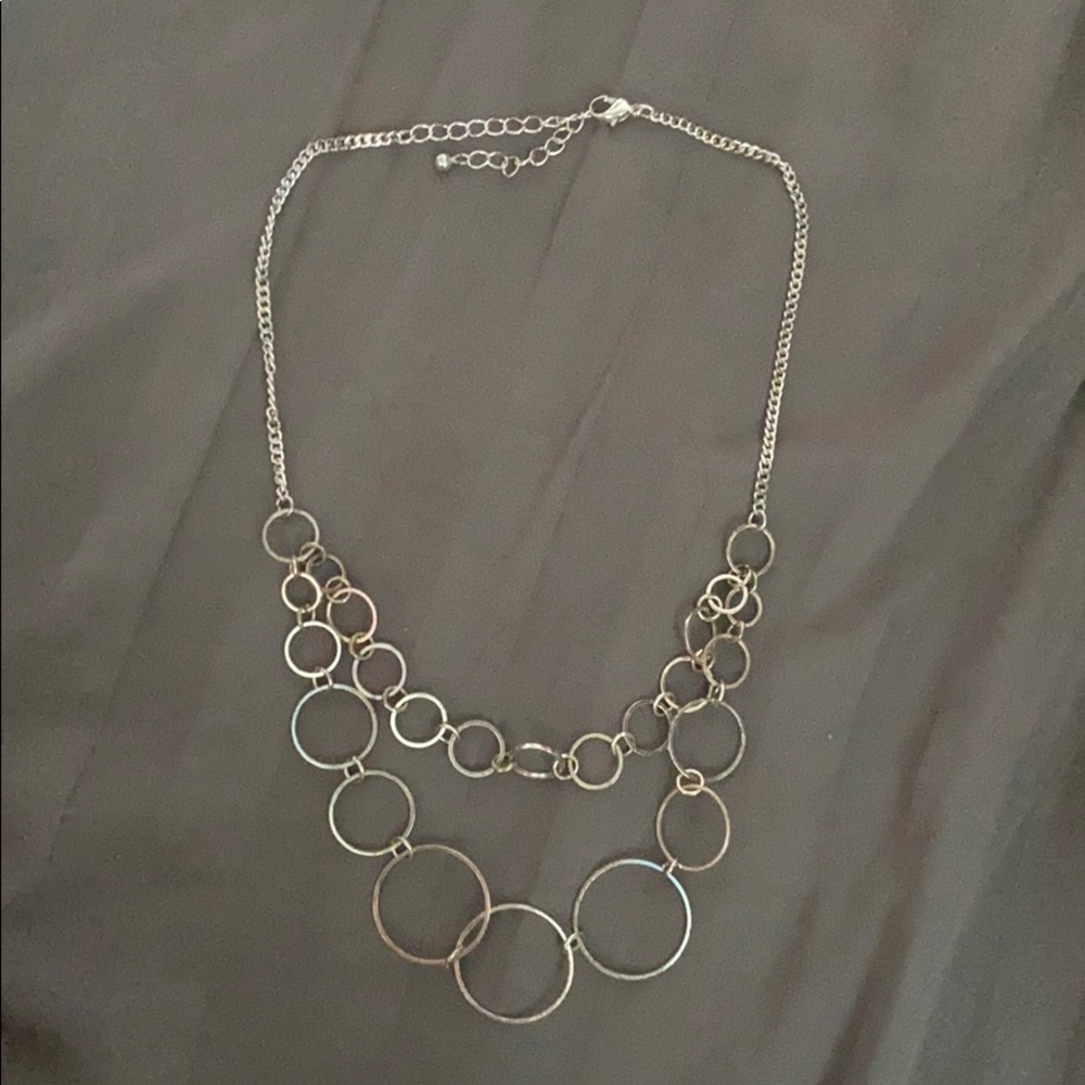 Dangling Silver Fancy Necklace